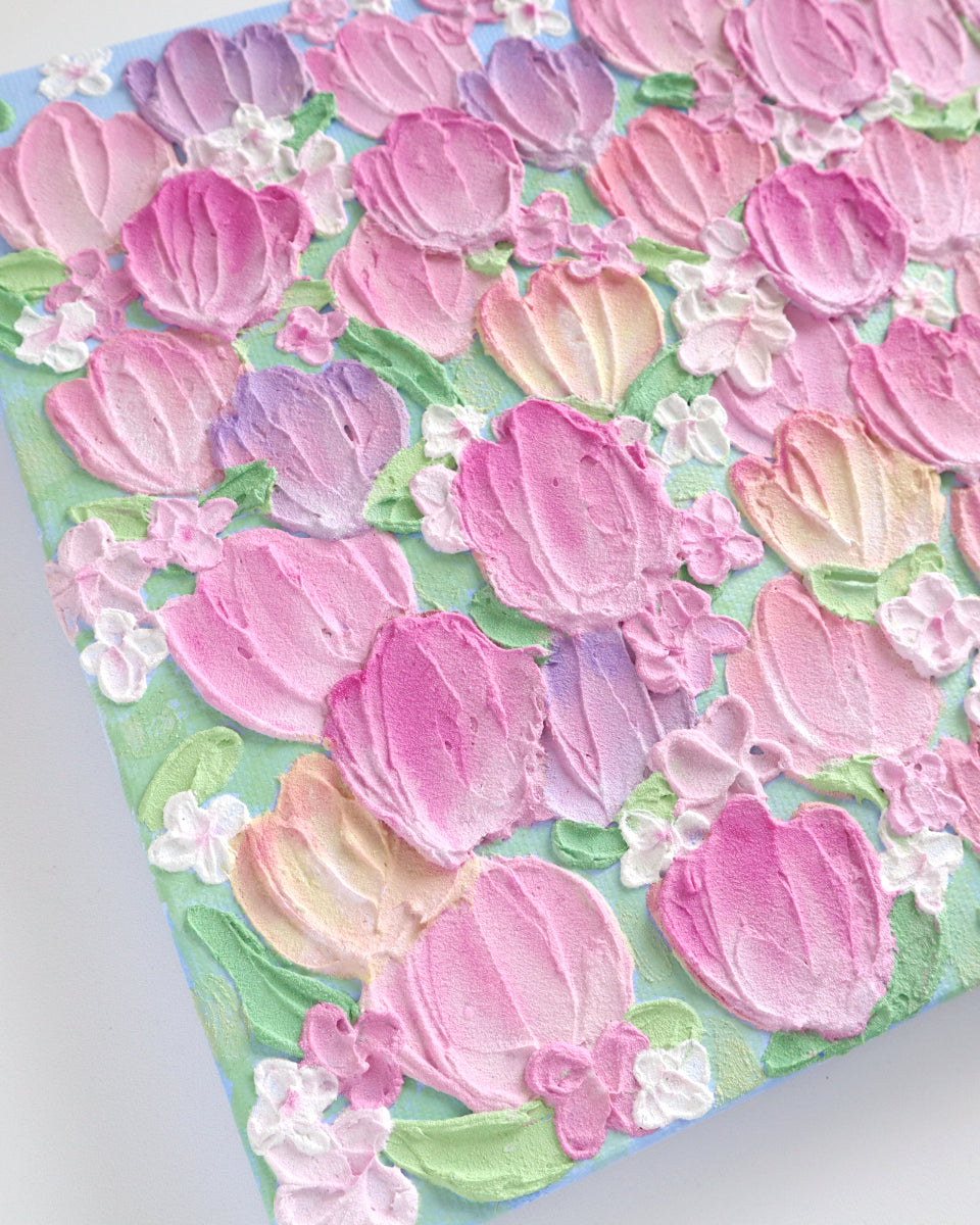 flower（チューリップ）| 小さな原画 4/1 夜9時発売】4月の絵画 - Tulip Field field - April Painting