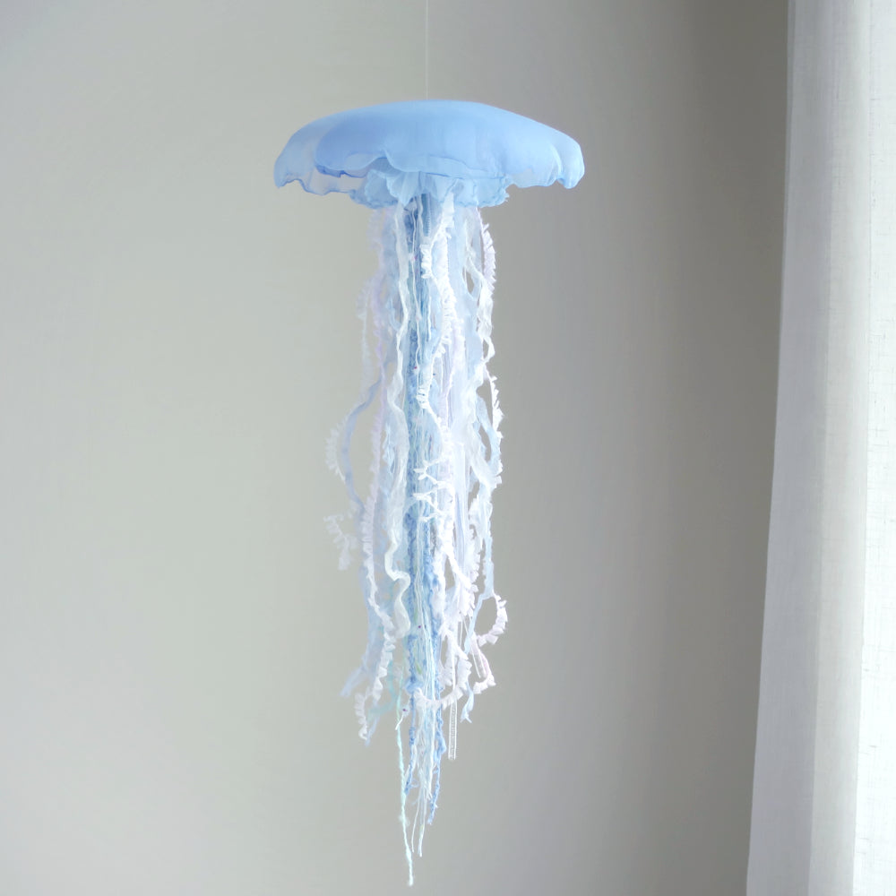 One-of-a-kind Jellyfish Mobile - Captured nemophila blue - size: M